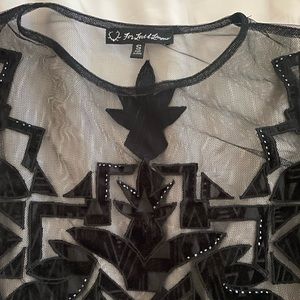 Love and lemons long sleeve crop top sheer small